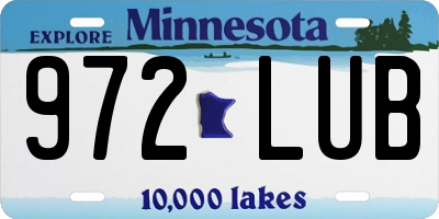 MN license plate 972LUB