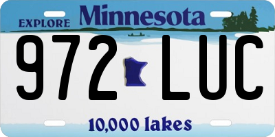 MN license plate 972LUC