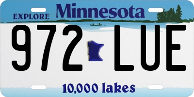MN license plate 972LUE