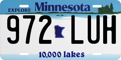 MN license plate 972LUH