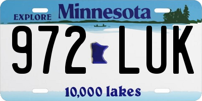 MN license plate 972LUK