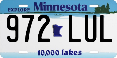 MN license plate 972LUL