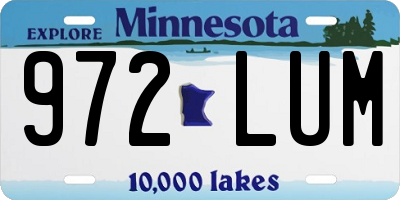 MN license plate 972LUM
