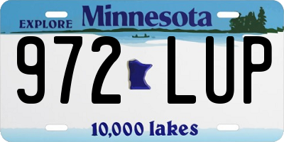 MN license plate 972LUP