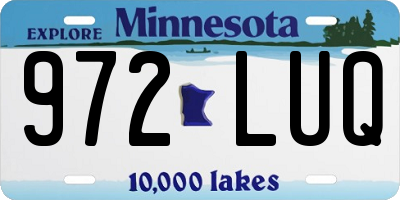 MN license plate 972LUQ