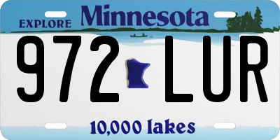 MN license plate 972LUR