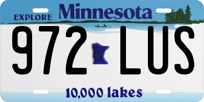 MN license plate 972LUS