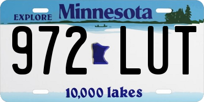 MN license plate 972LUT