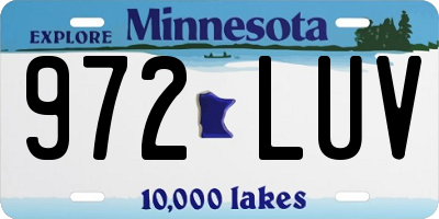 MN license plate 972LUV