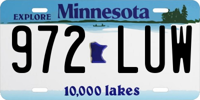 MN license plate 972LUW