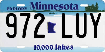 MN license plate 972LUY