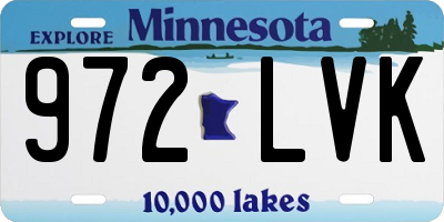MN license plate 972LVK