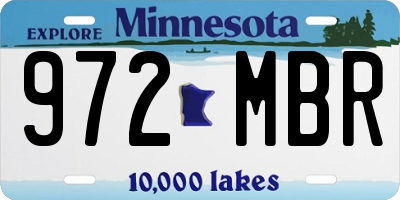 MN license plate 972MBR