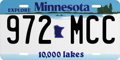 MN license plate 972MCC