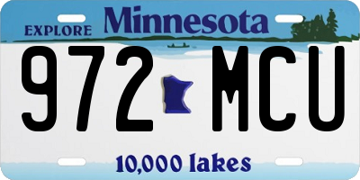 MN license plate 972MCU