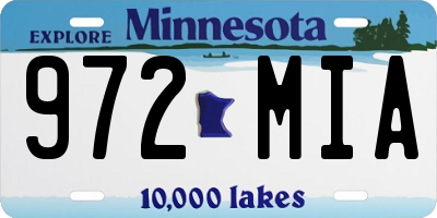 MN license plate 972MIA