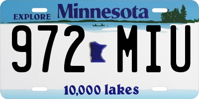 MN license plate 972MIU