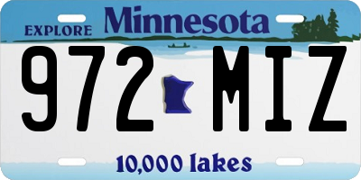MN license plate 972MIZ