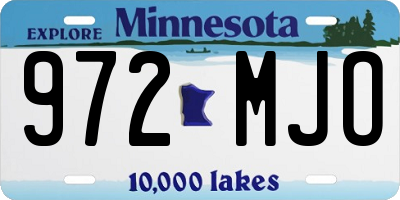 MN license plate 972MJO