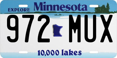 MN license plate 972MUX