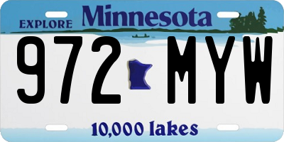 MN license plate 972MYW