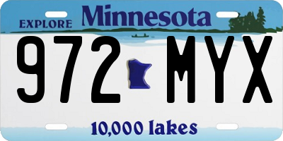 MN license plate 972MYX