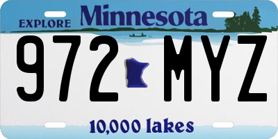 MN license plate 972MYZ