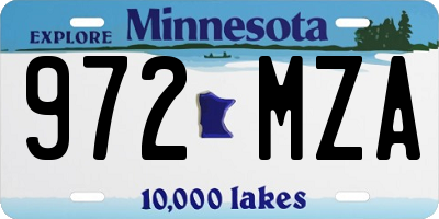 MN license plate 972MZA
