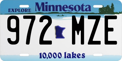 MN license plate 972MZE