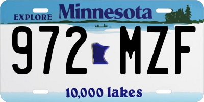 MN license plate 972MZF