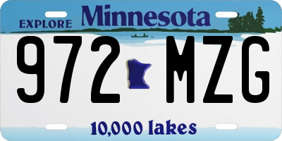 MN license plate 972MZG