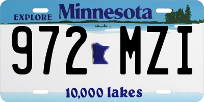 MN license plate 972MZI