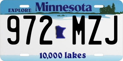 MN license plate 972MZJ