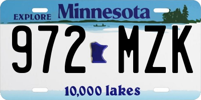 MN license plate 972MZK