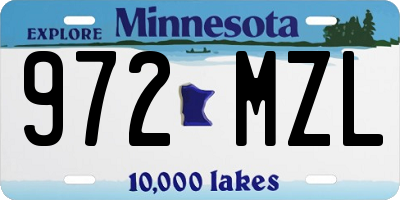 MN license plate 972MZL