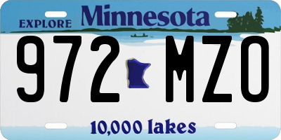 MN license plate 972MZO