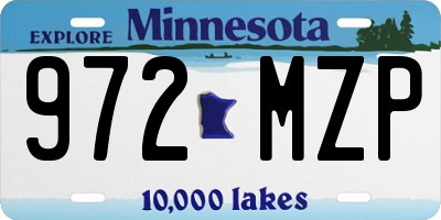 MN license plate 972MZP