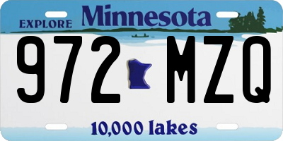 MN license plate 972MZQ