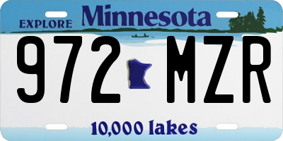 MN license plate 972MZR