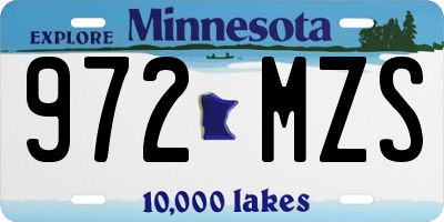 MN license plate 972MZS