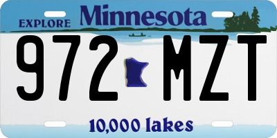 MN license plate 972MZT