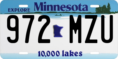 MN license plate 972MZU