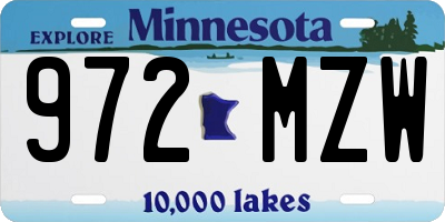 MN license plate 972MZW