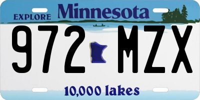 MN license plate 972MZX