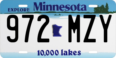 MN license plate 972MZY