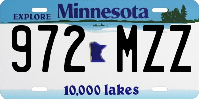 MN license plate 972MZZ