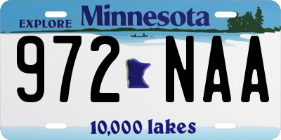 MN license plate 972NAA