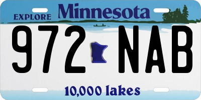 MN license plate 972NAB