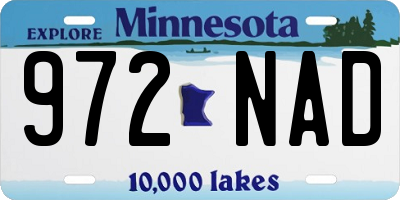 MN license plate 972NAD