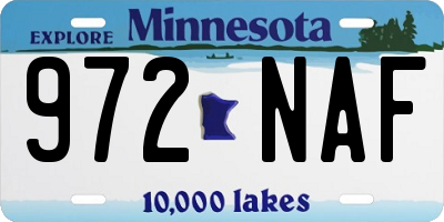 MN license plate 972NAF